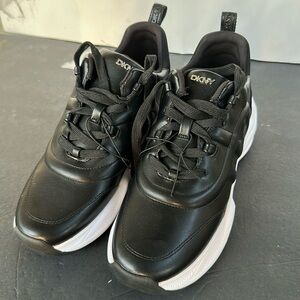 DKNY Black Athletic Sneakers with White Soles